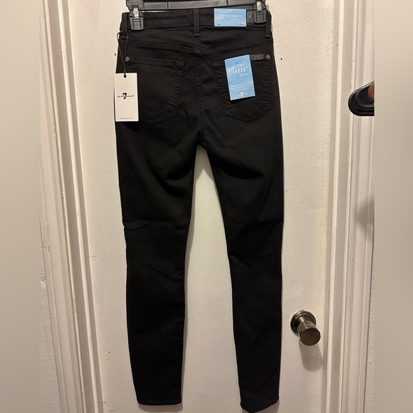 NWT 7 for All Mankind b(air) denim - the ankle skinny size 24. (SlitHoles/black) - Picture 4 of 8